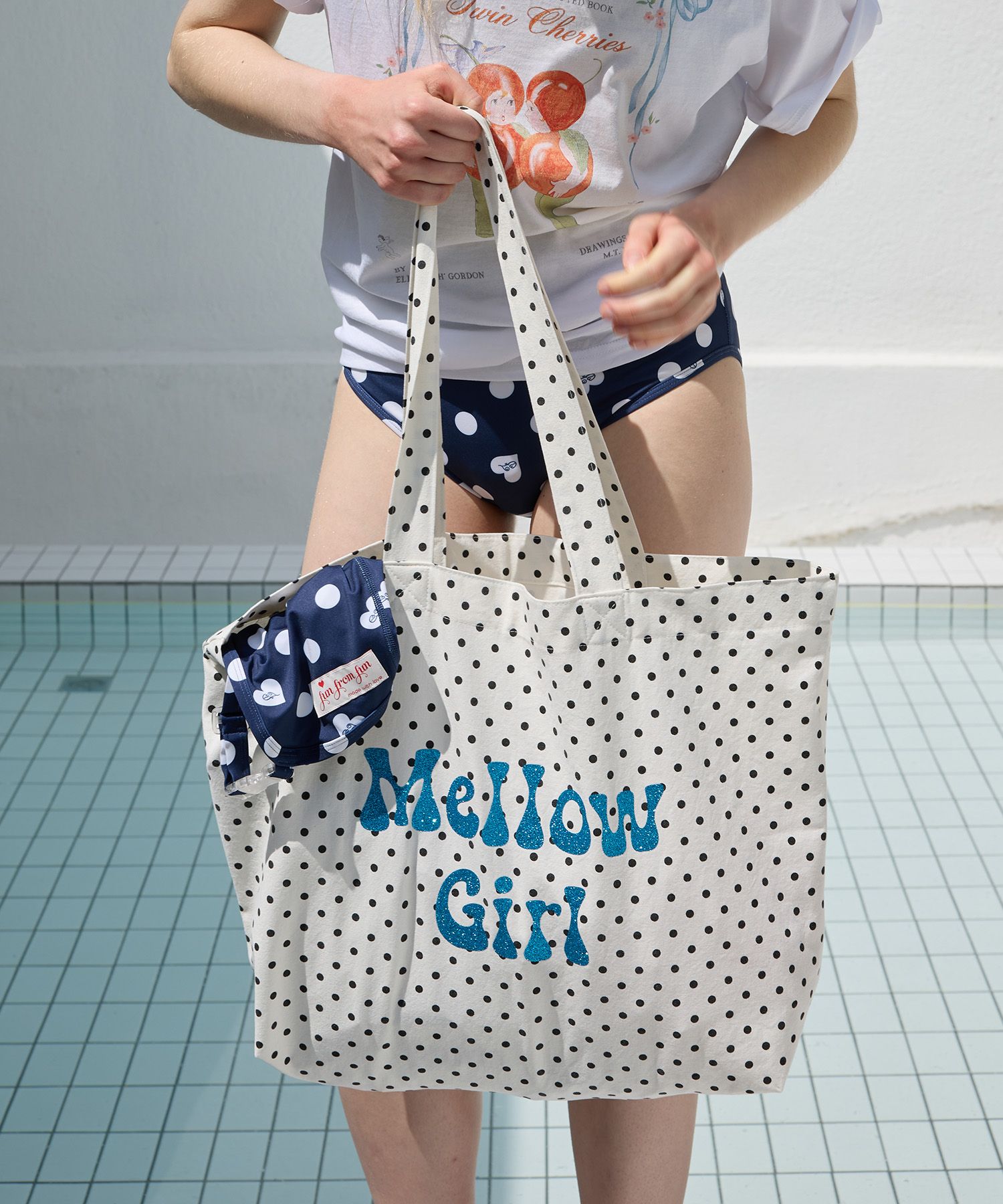 MUSINSA | FUNFROMFUN Dotted Cotton Bag, Dot Blue