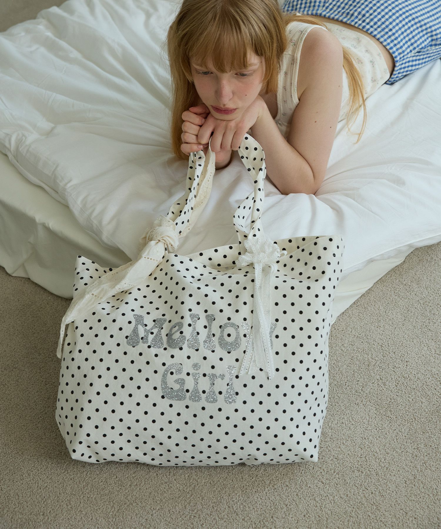 ★FUNFROMFUN★ Prize cotton bag MUSINSA | FUNFROMFUN Dotted Cotton Bag, Dot Silver