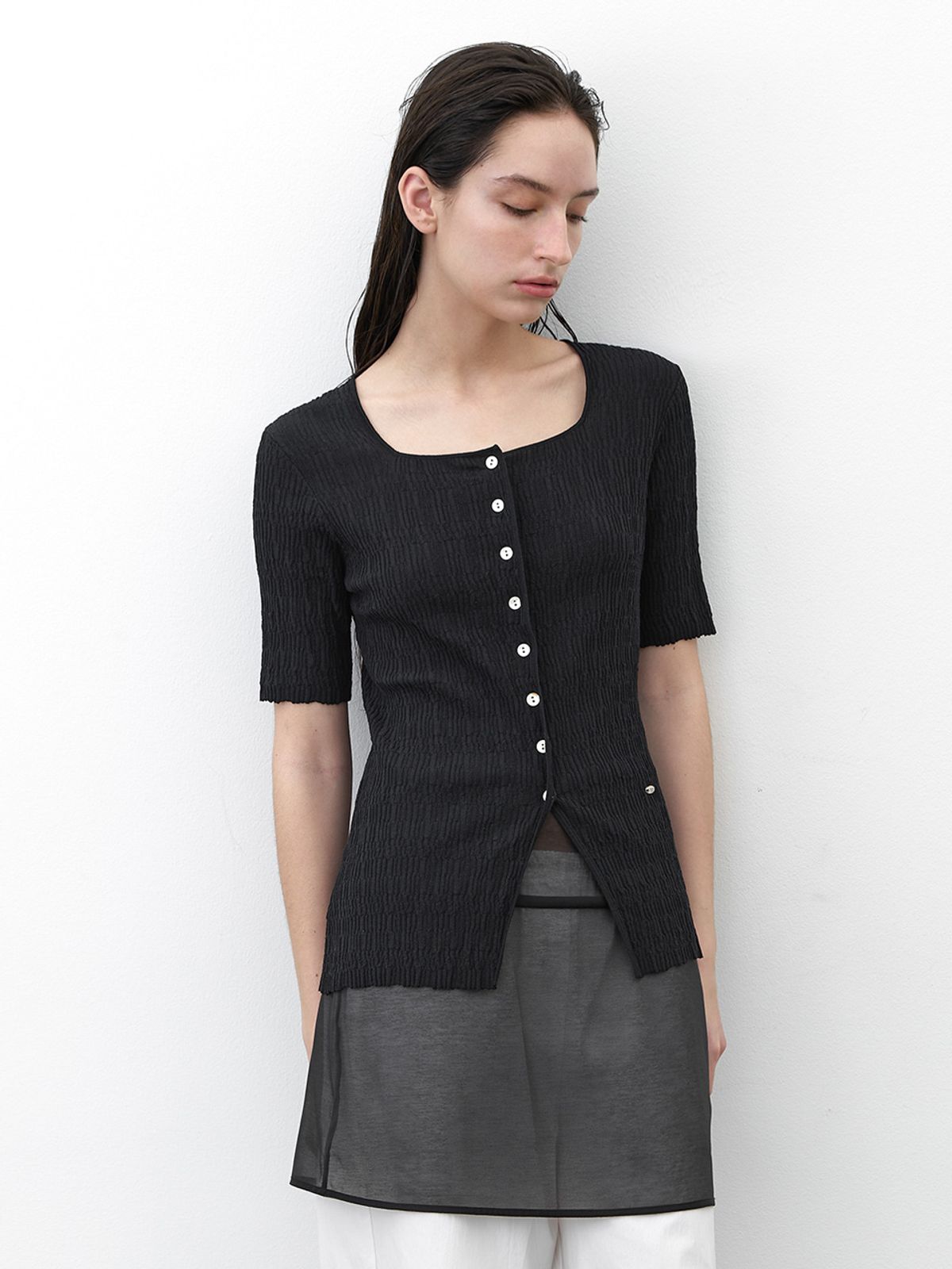 아틀리에 나인(ATELIER NAIN) CLARE CREASE CARDIGAN(CD-2207)