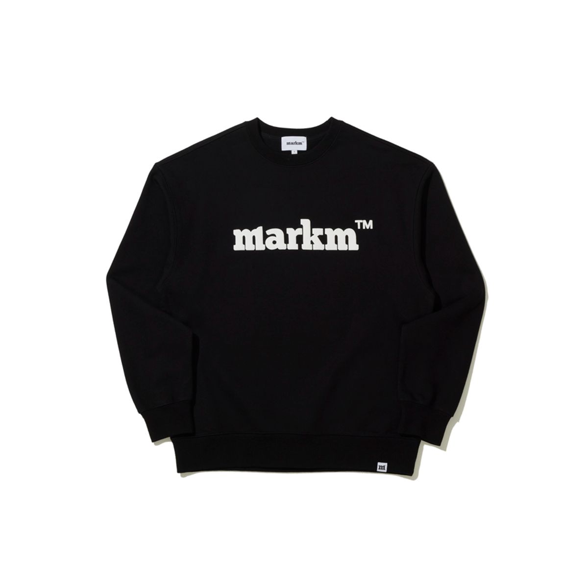 마크엠(MARKM) 마크엠 베이직 로고 크루넥 스웻 블랙 (MHIBI8787)