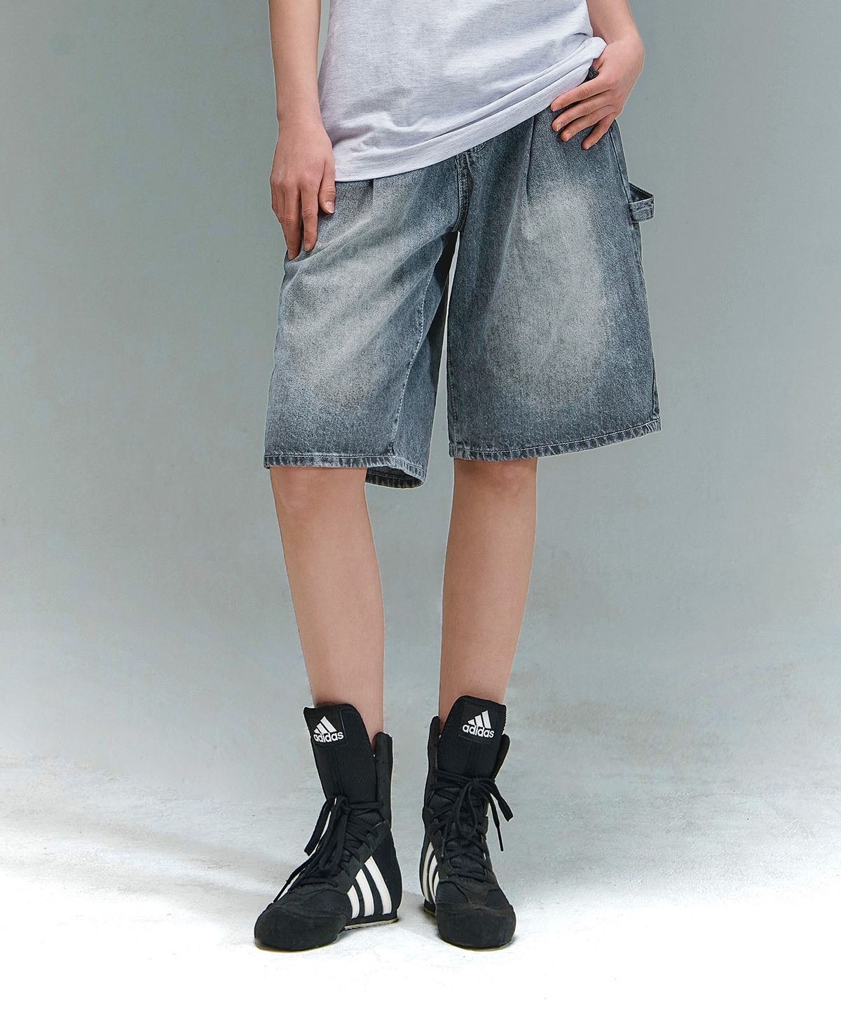 랜덤오프(RANDOMOFF) BTB : WAVE WASHING CARPENTER SHORTS [BLUE CORE]