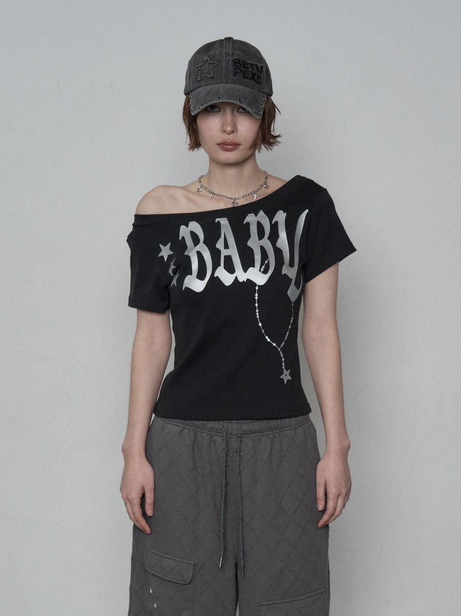 MUSINSA | SETUPEXE BABY WIDE NECK TOP / BLACK