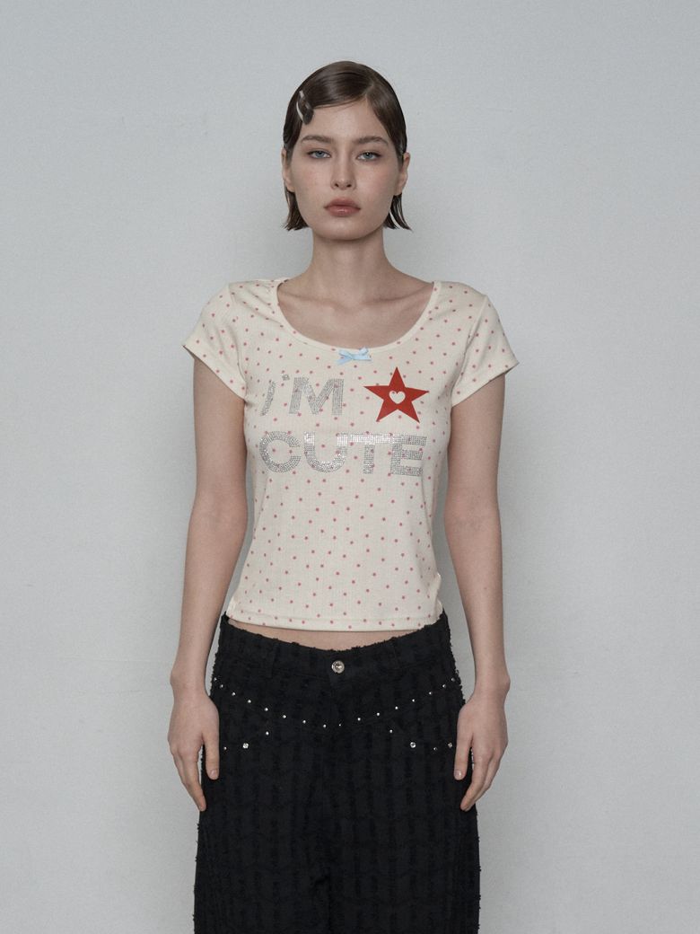 HOTFIX RIBBON DOT TOP / BABY YELLOW