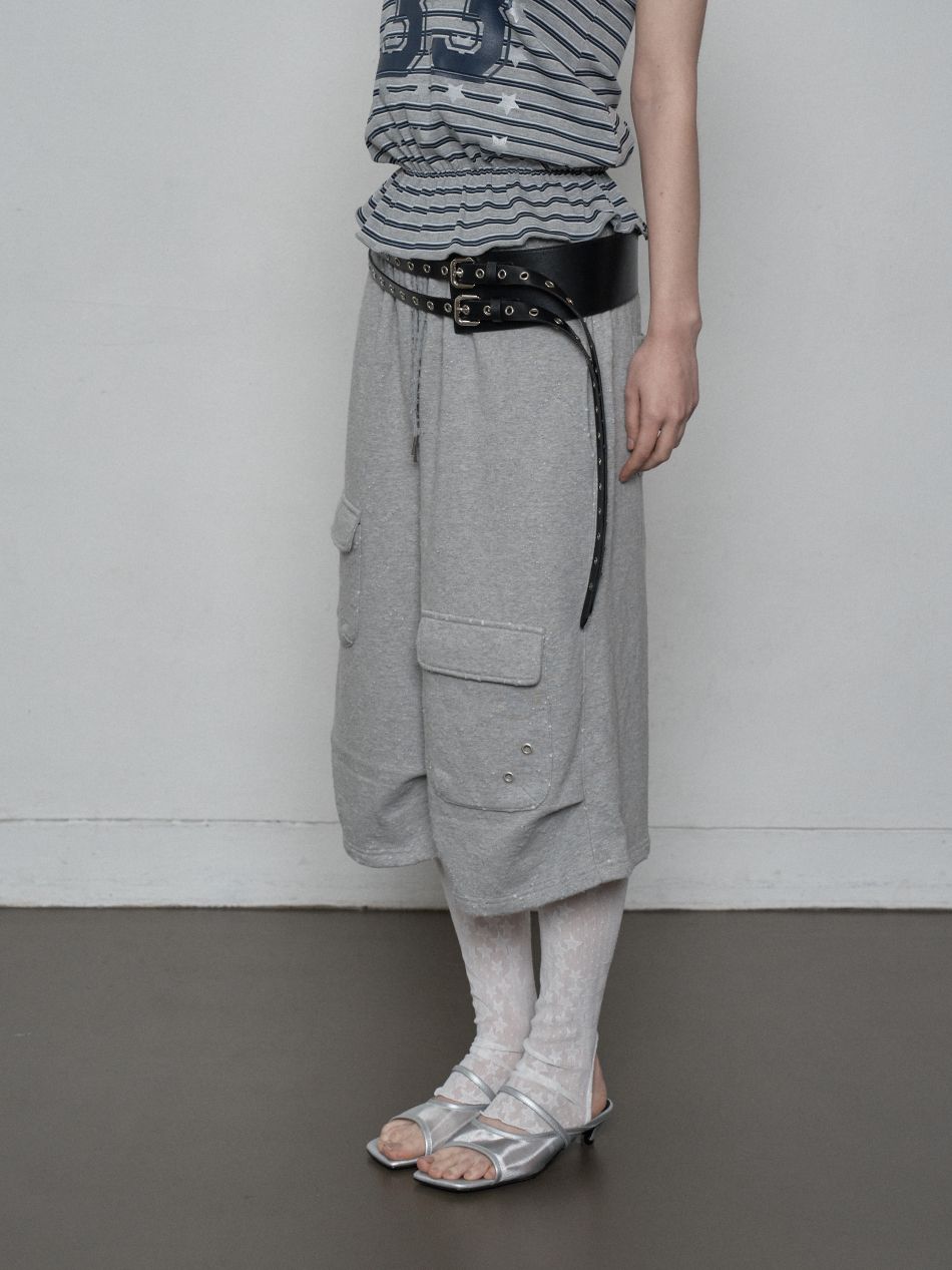 【SETUP-EXE】25ss PUNCHING BERMUDA SWEATPANTS SETUP EXE] PUNCHING BERMUDA SWEATPANTS / MELANGE GREY