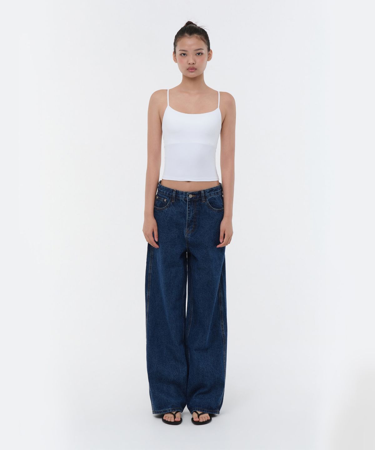 콘치웨어(CONCHWEAR) [CONCH DENIM] 클래식 와이드 데님팬츠, 딥블루