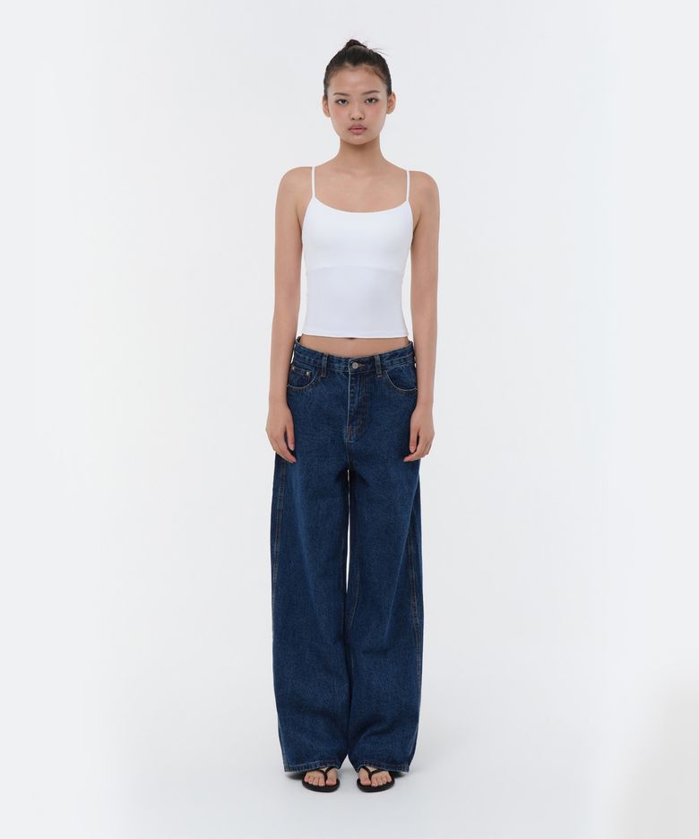 [CONCH DENIM] 클래식 와이드 데님팬츠, 딥블루