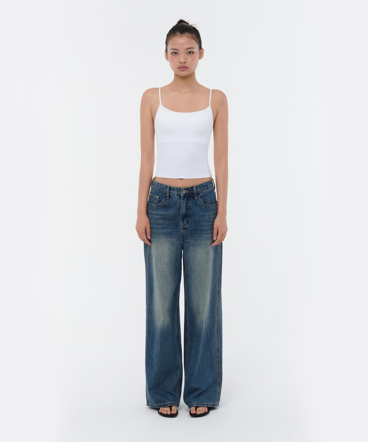 콘치웨어(CONCHWEAR) [CONCH DENIM] 클래식 와이드 데님팬츠, 빈티지블루