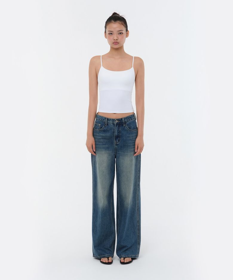 [CONCH DENIM] 클래식 와이드 데님팬츠, 빈티지블루