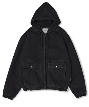 데님 퀼팅 후드집업 흑청 (MJMAH6010)