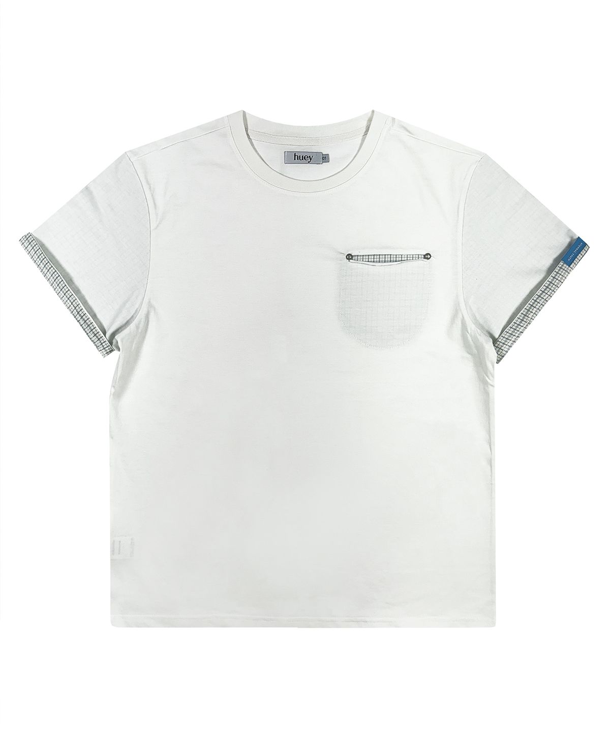 휴이(HUEY) Check Rollup Tee White