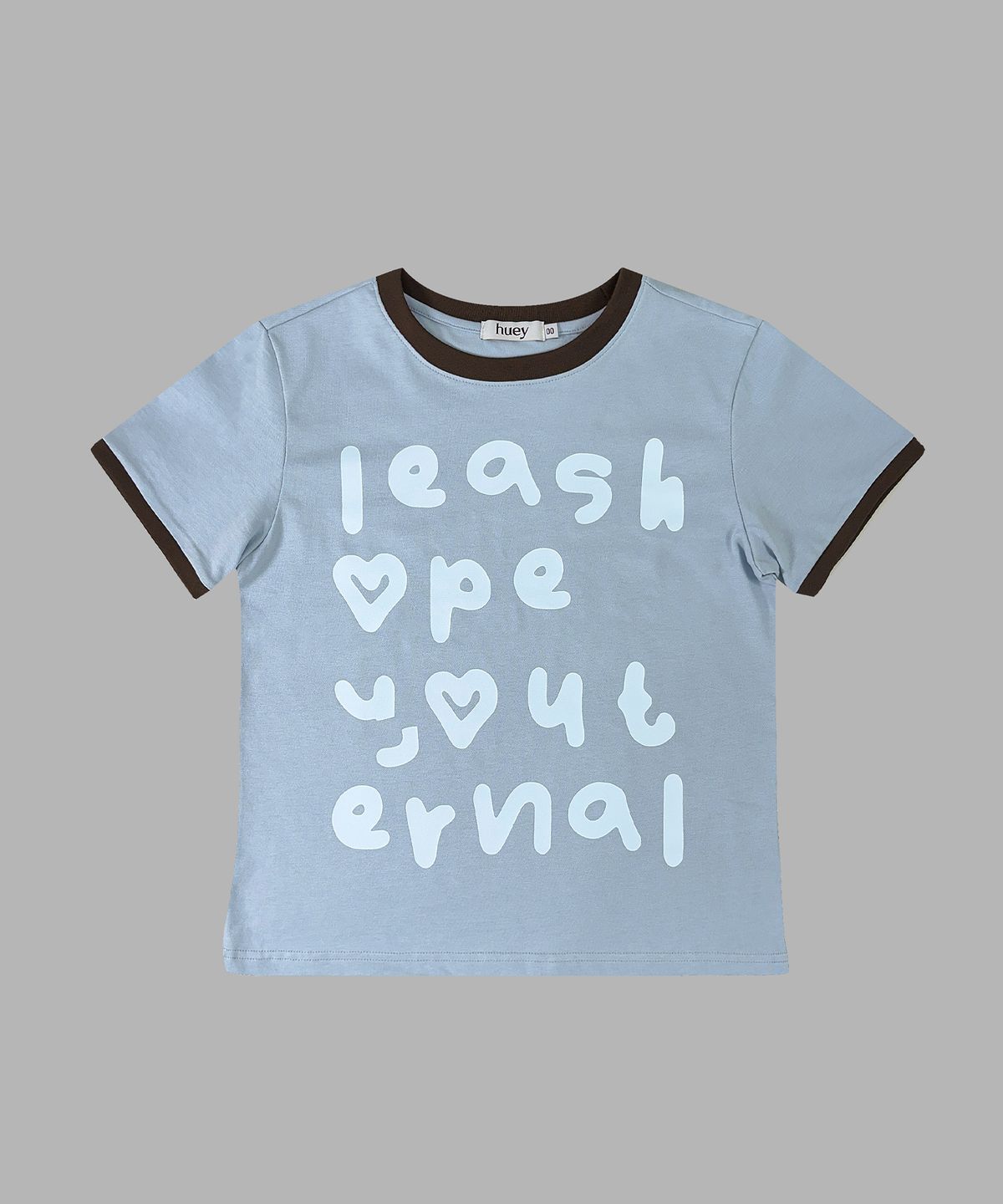 휴이(HUEY) Alphabet Ringer Tee Sky Blue