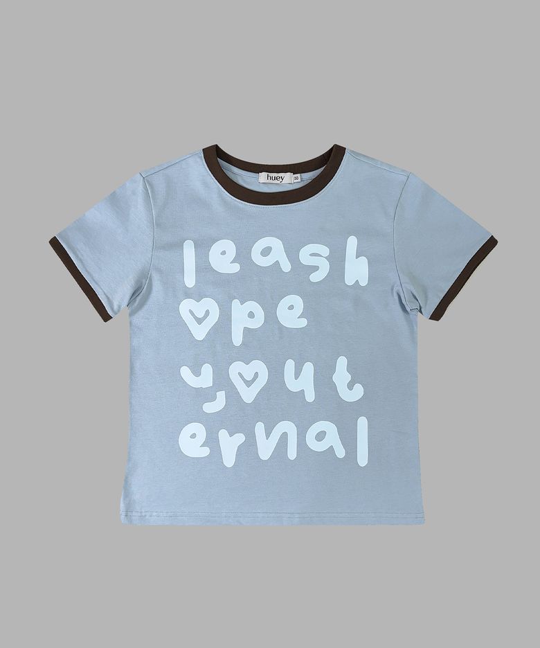 Alphabet Ringer Tee Sky Blue