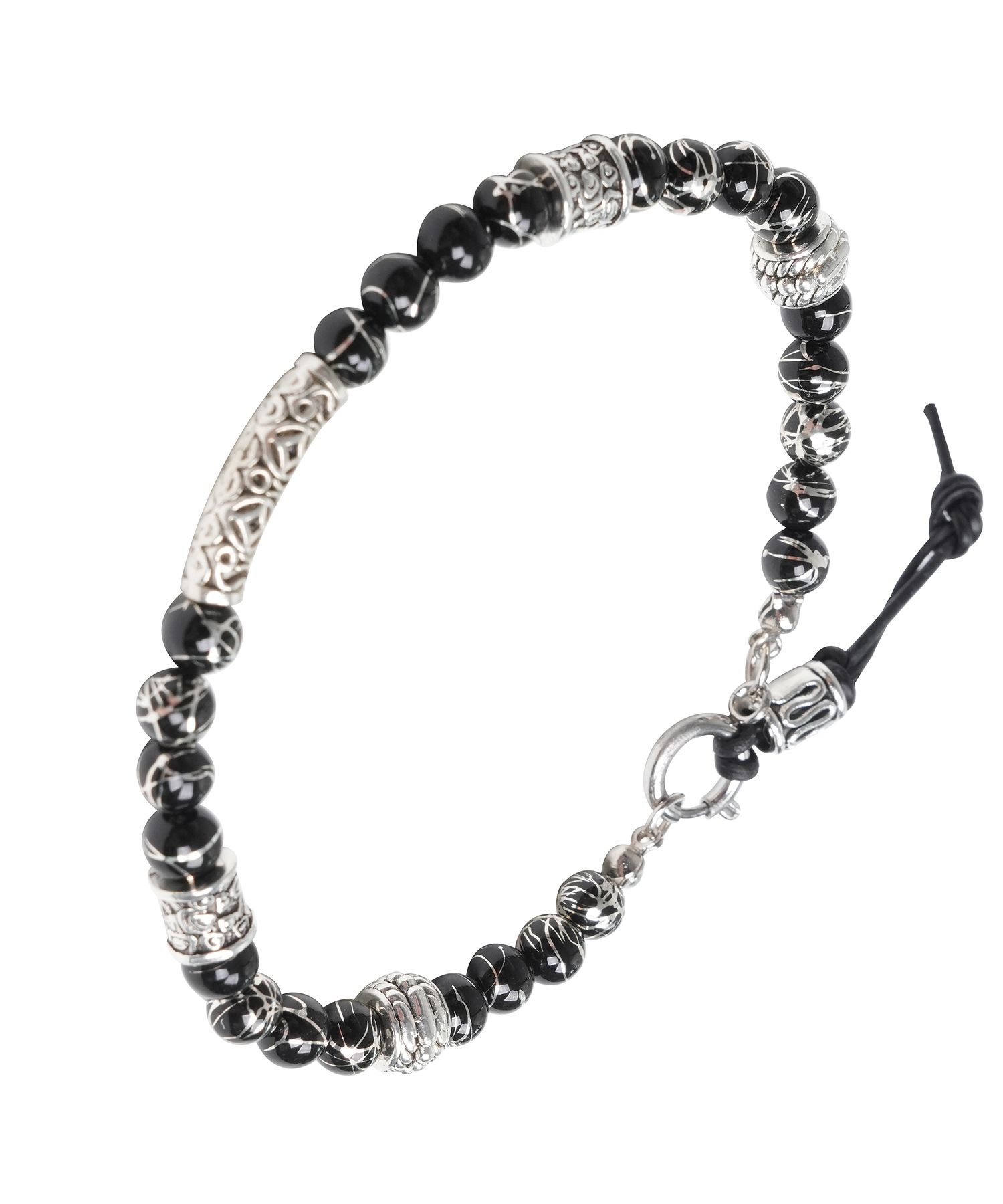 ●DOFFJASON● 2WAY Ethnic Bead Bracelet DJ24SSEBR002BLK MUSINSA | DOFFJASON Ethnic Jamstone Bracelet BLACK
