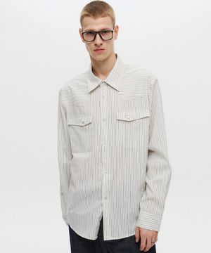웨스턴 스트라이프 셔츠 아이보리