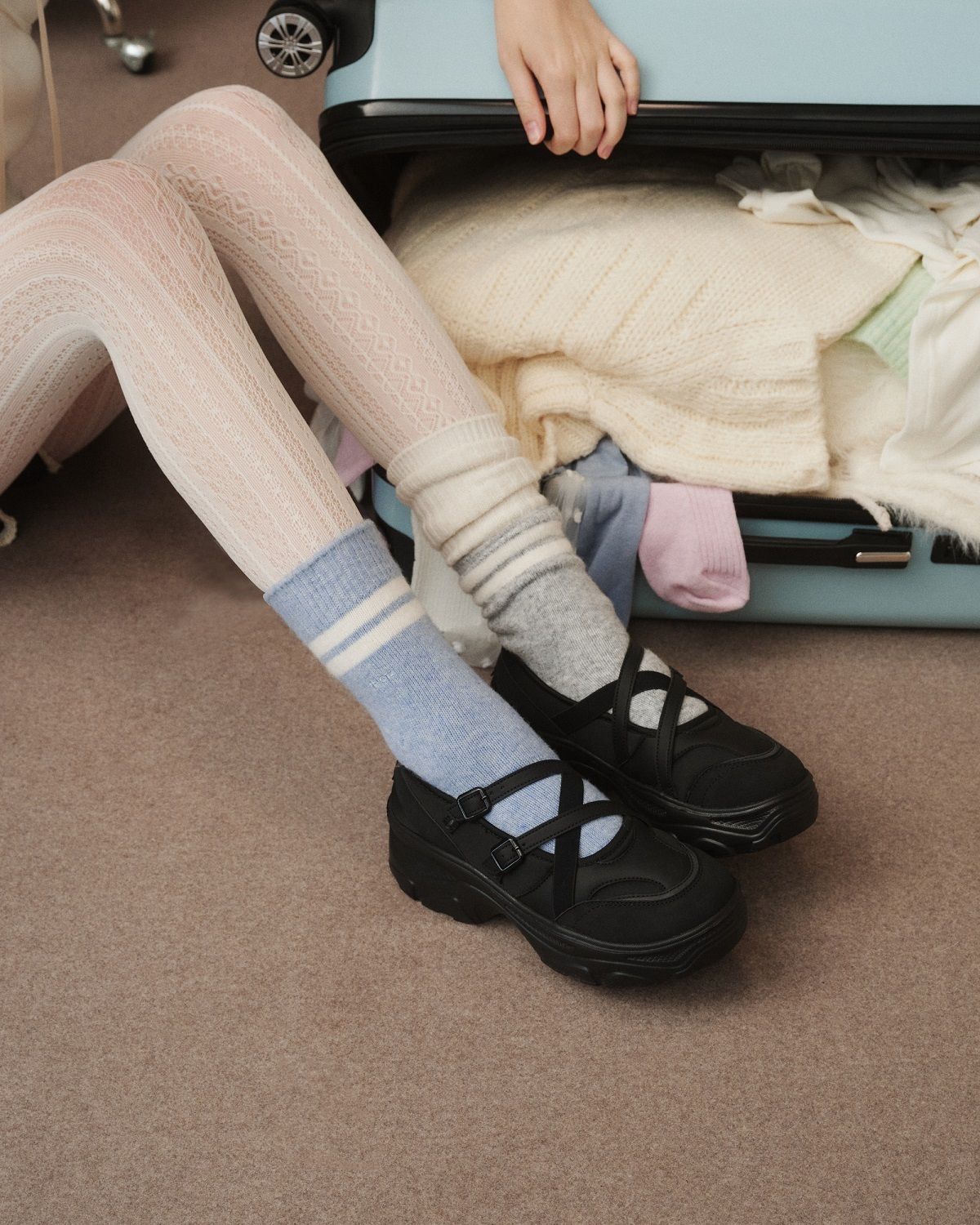 MUSINSA | OTZ Romita Platform Banded Mary Jane Shoes FLOTFA3W32