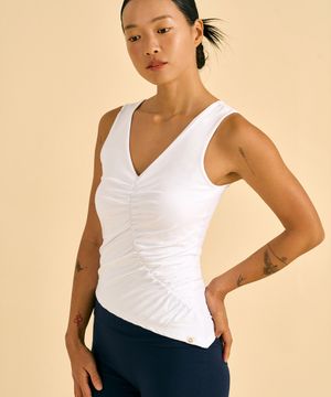 Graceful Ruche Tank (White)