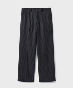 ESSENTIAL WIDE SLACKS [CHARCOAL STRIPE]
