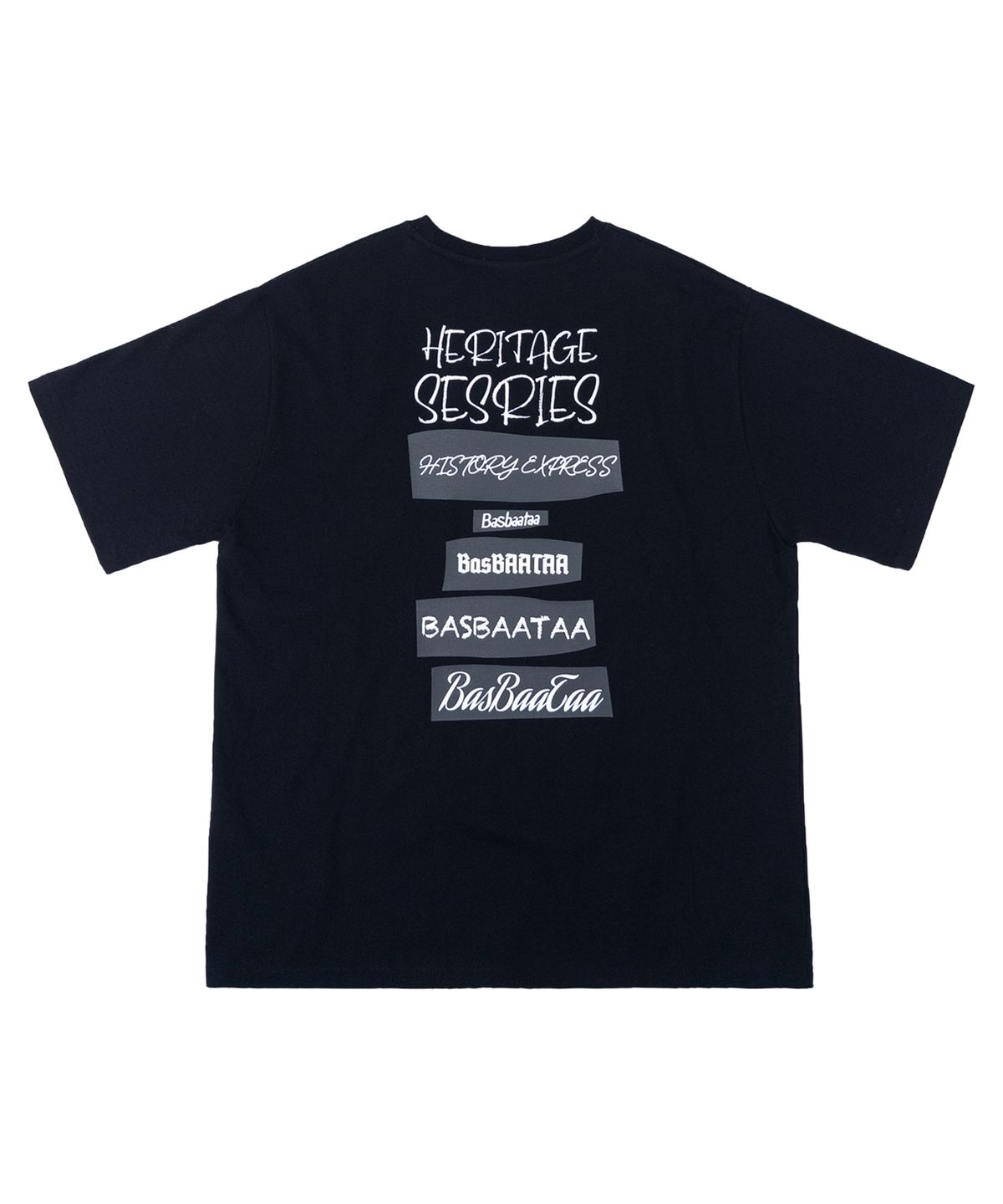 바스바타(BASBAATAA) HERITAGE LETTERING TEE(Black)