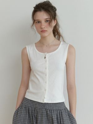 Nap button sleeveless (white)