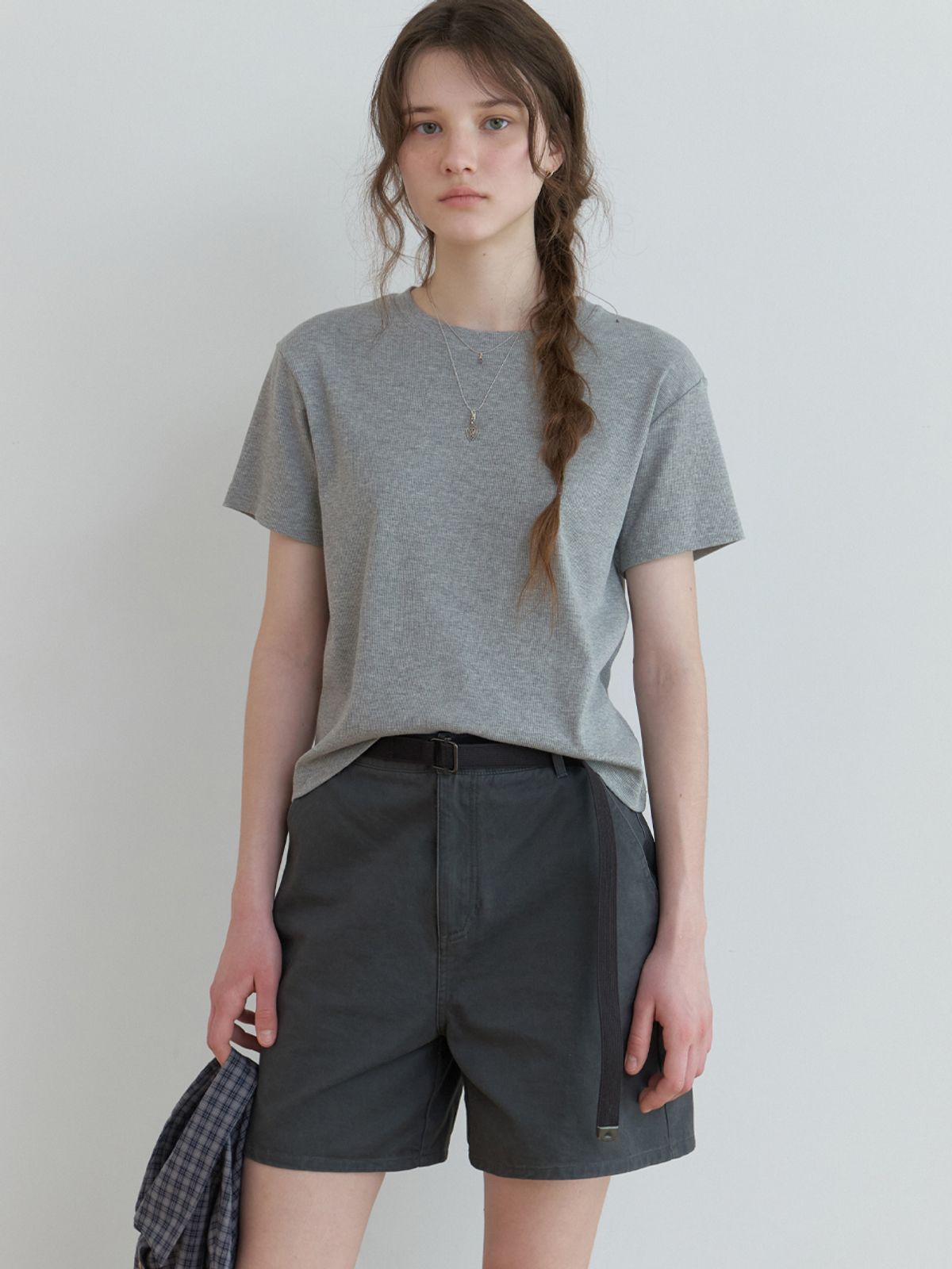 더미튼(THEMITTEN) Foyer half t-shirt (gray)