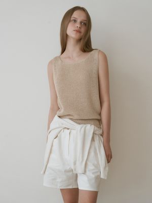 Sniff knit sleeveless (beige)