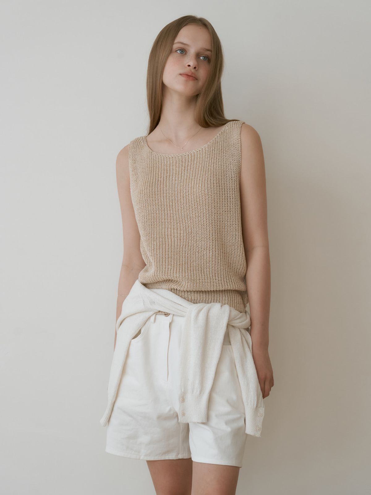 더미튼(THEMITTEN) Sniff knit sleeveless (beige)