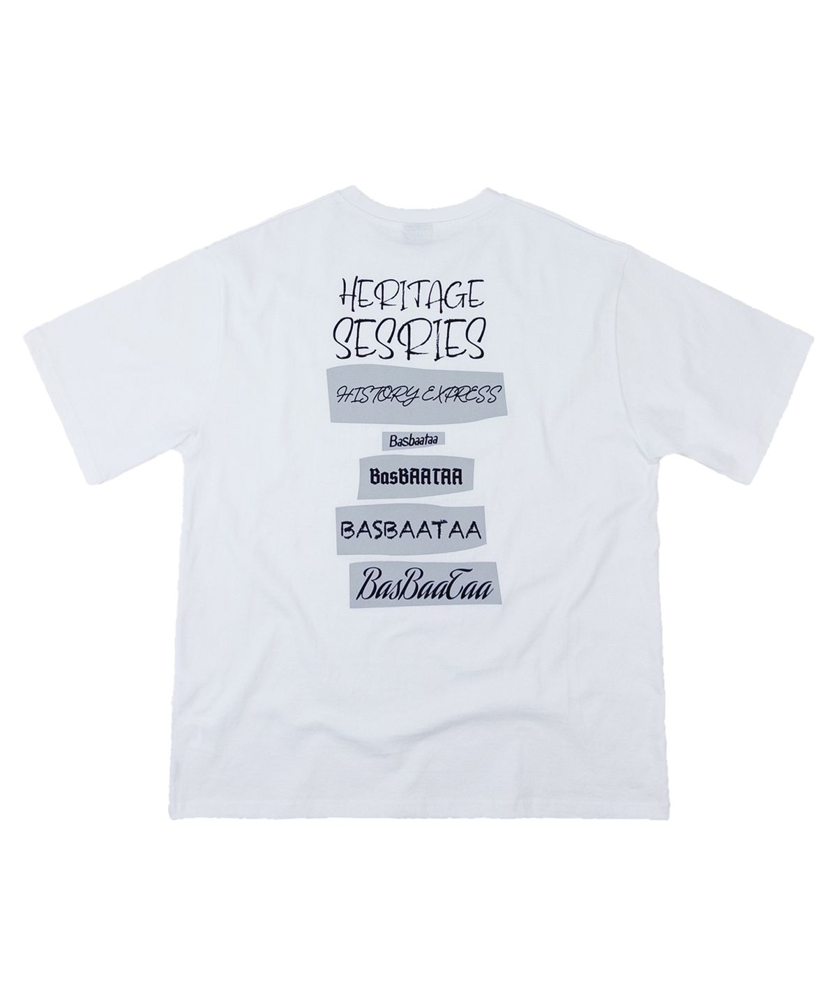 바스바타(BASBAATAA) HERITAGE LETTERING TEE(White)