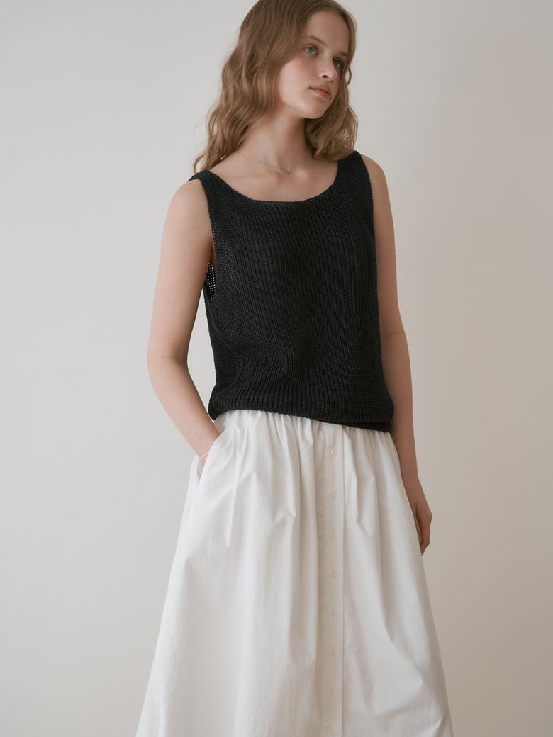 Sniff knit sleeveless (navy)