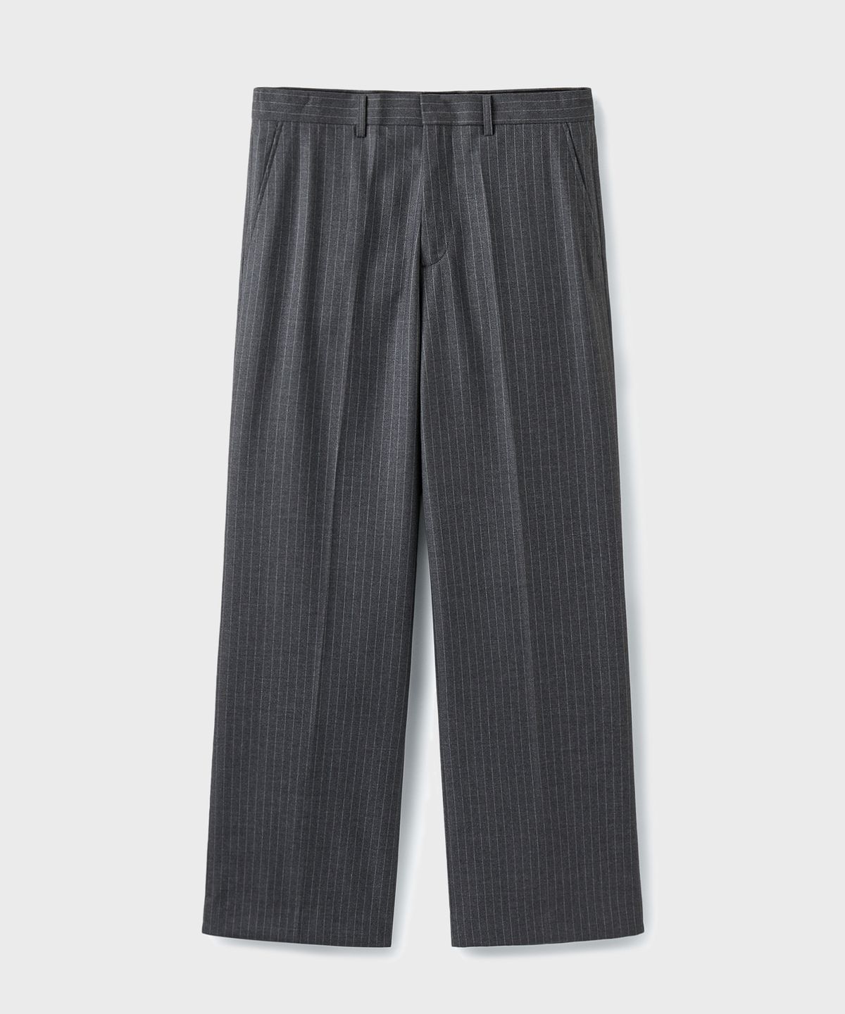 브랜디드(BRANDED) ESSENTIAL WIDE SLACKS [GRAY STRIPE]