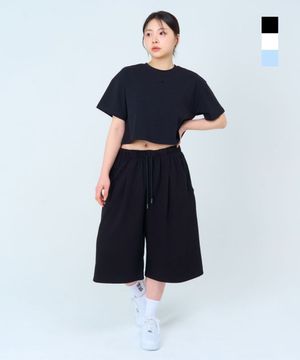 심볼 크롭 오버핏 반팔