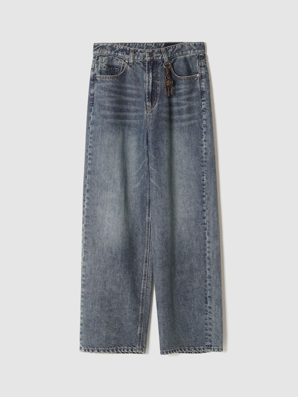 포커페이스(POKERFACE) TEN.CO LOOSE WIDE DENIM VINTAGE BLUE