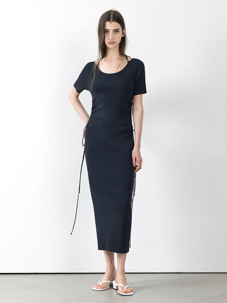KERRY HALTER NECK KNIT DRESS(OP-6264)