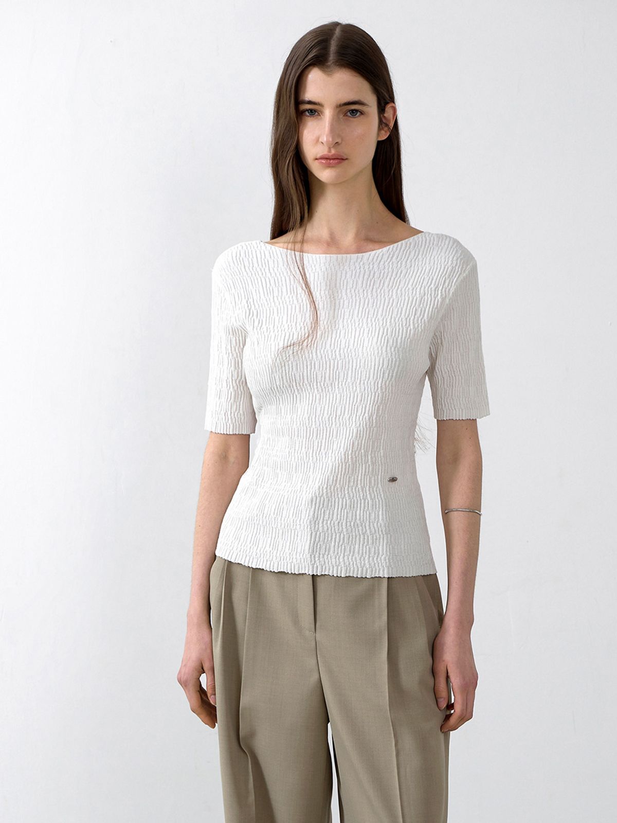 아틀리에 나인(ATELIER NAIN) CLARE CREASE SLIM KNIT(T-7077)