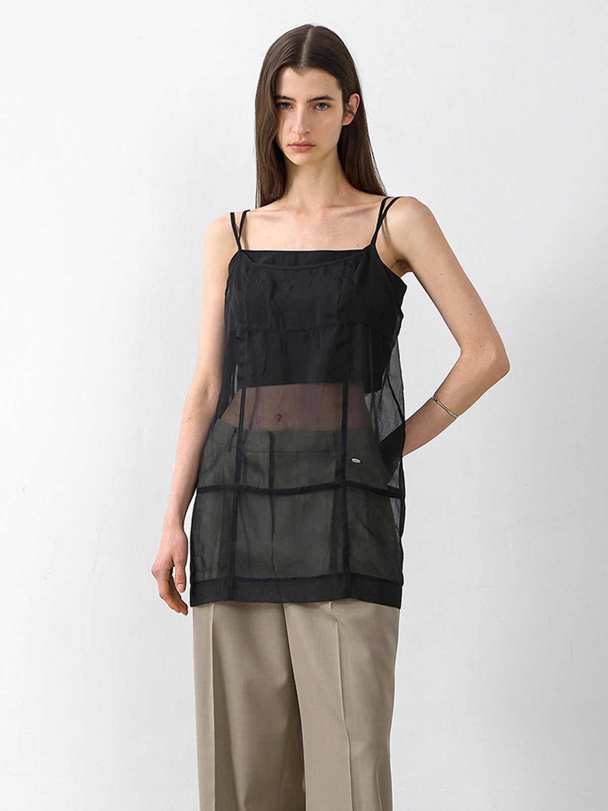 아틀리에 나인(ATELIER NAIN) ORGANZA LAYERED SLEEVELESS DRESS(BL-4332)