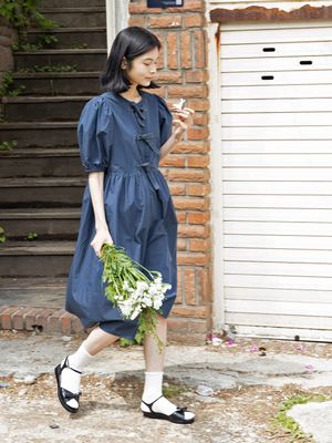 메이크 유어리본 원피스_네이비