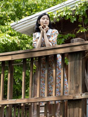 플로럴 버튼다운 원피스_블로썸