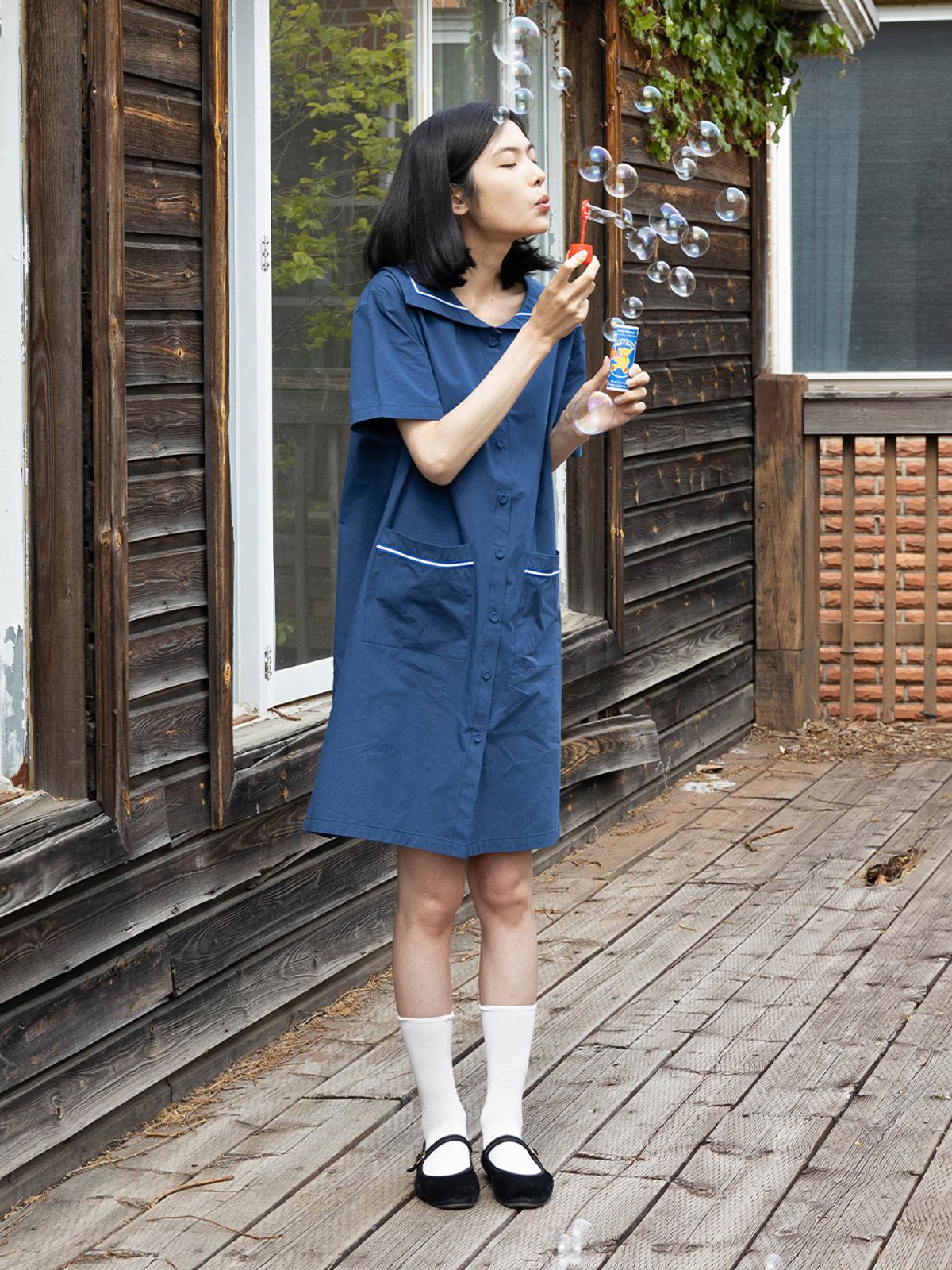 빈센트네이비(VINCENT NAVY) 시칠리아 세일러 원피스_네이비