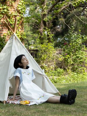 플라워가든 원피스_화이트