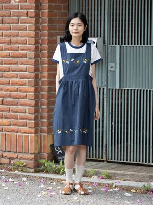 플라워가든 원피스_네이비