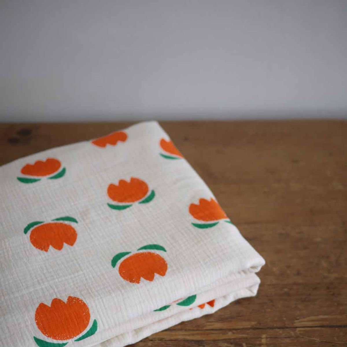 봄봄패브릭스(BOMBOM FABRICS) (orange flower + yellow dot)4Layer gauze blanket, 4중 거즈 블랭킷, 여름이불