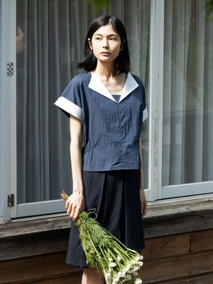 러브앤썸머 블라우스_네이비