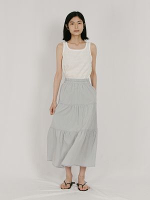 마요르카 티어드 스커트_그레이