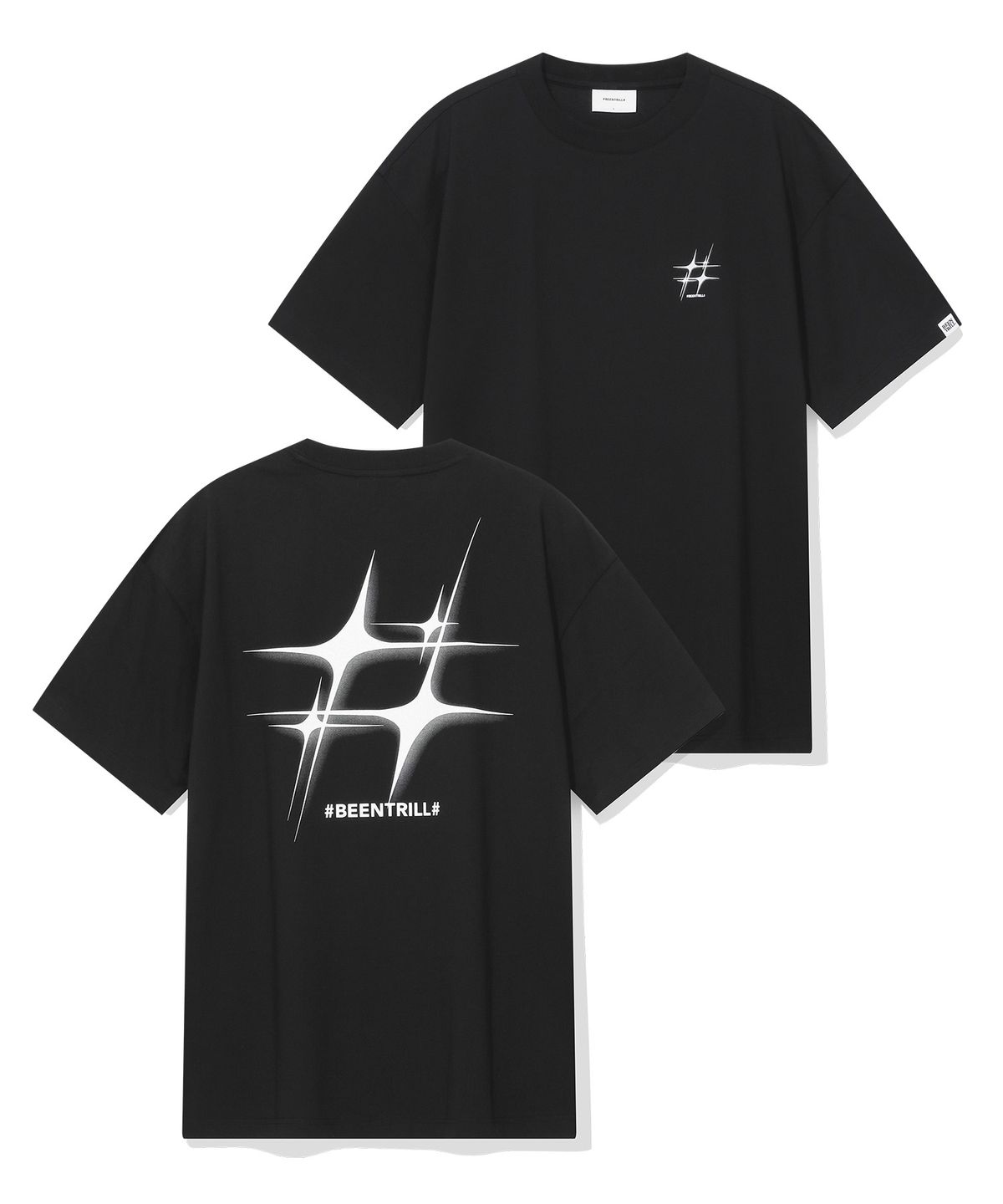 빈트릴(BEENTRILL) 스타 해시태그 티셔츠(블랙)