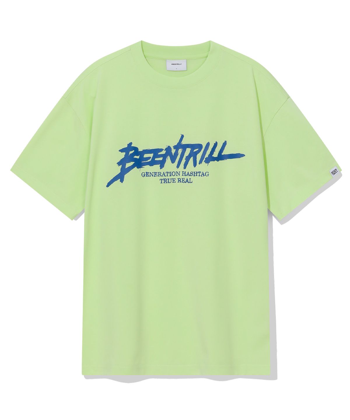 빈트릴(BEENTRILL) 트루리얼 스크립트 티셔츠(네온 옐로우)