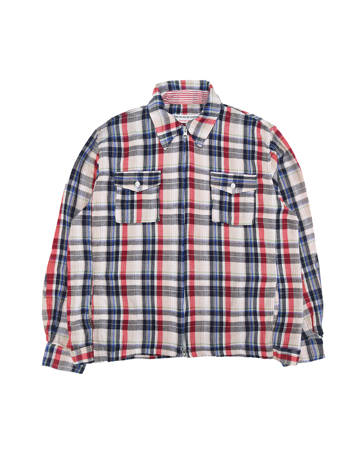 더뮤지엄비지터(THEMUSEUMVISITOR) STRIPE POINT CHECK SHIRTS (RED CHECK)