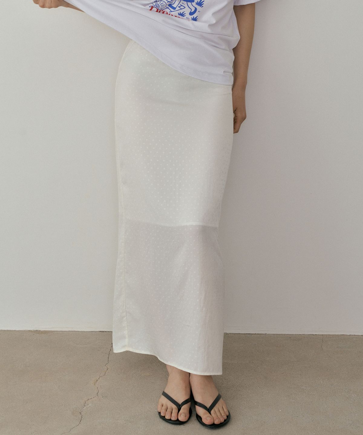 리올그(REORG) ASP DOT LONG SKIRT IVORY