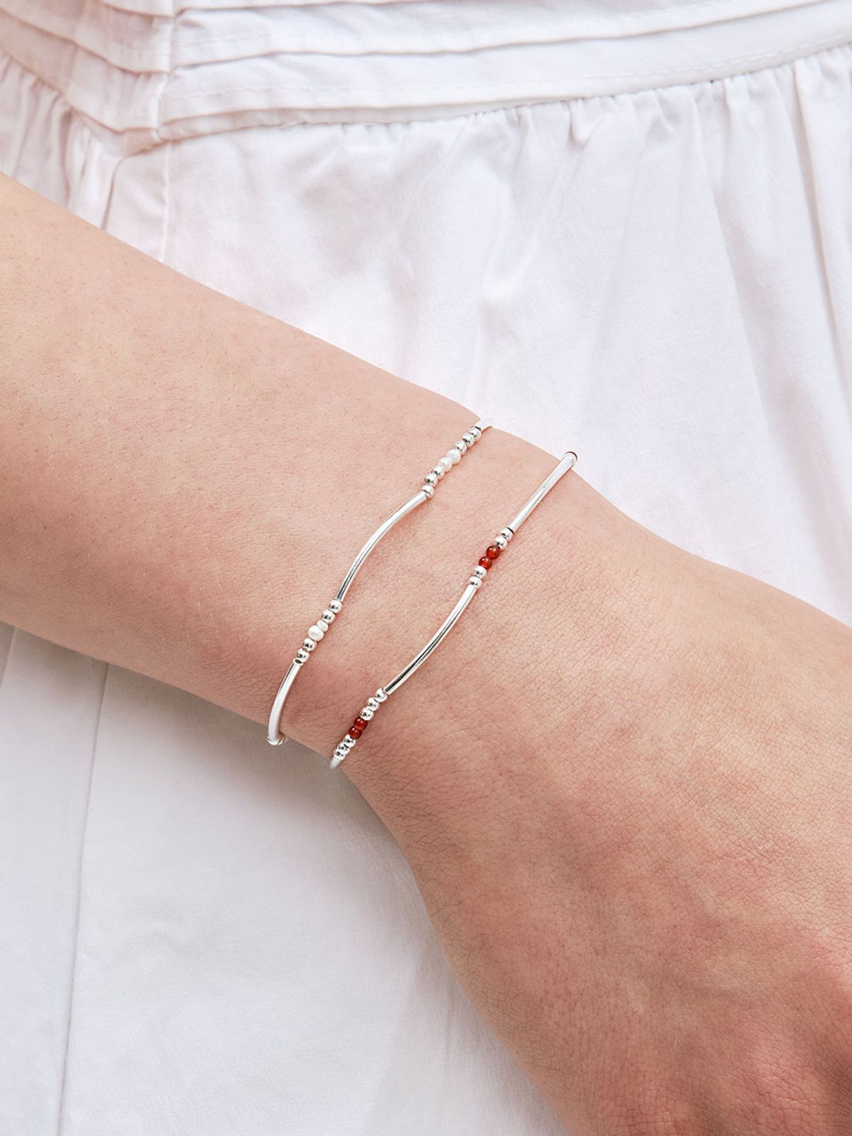 헤이(HEI) [sv925] pipe bead bracelet