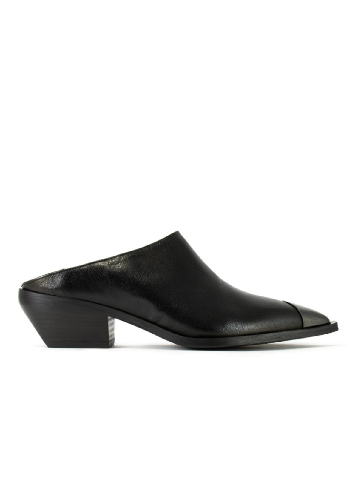 테미칼자투레(TEMY CALZATURE) Kbas Sofia Primium Leather Pointed Mule - Black