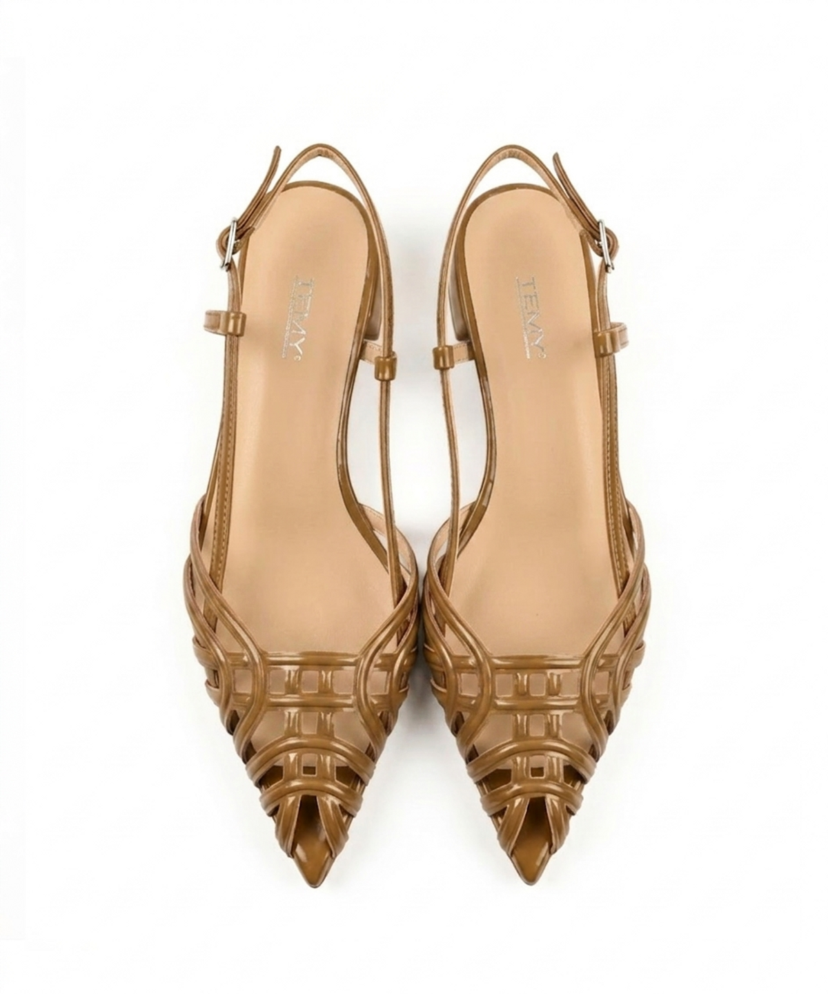 테미칼자투레(TEMY CALZATURE) Bernice Pointed Slingback - Camel
