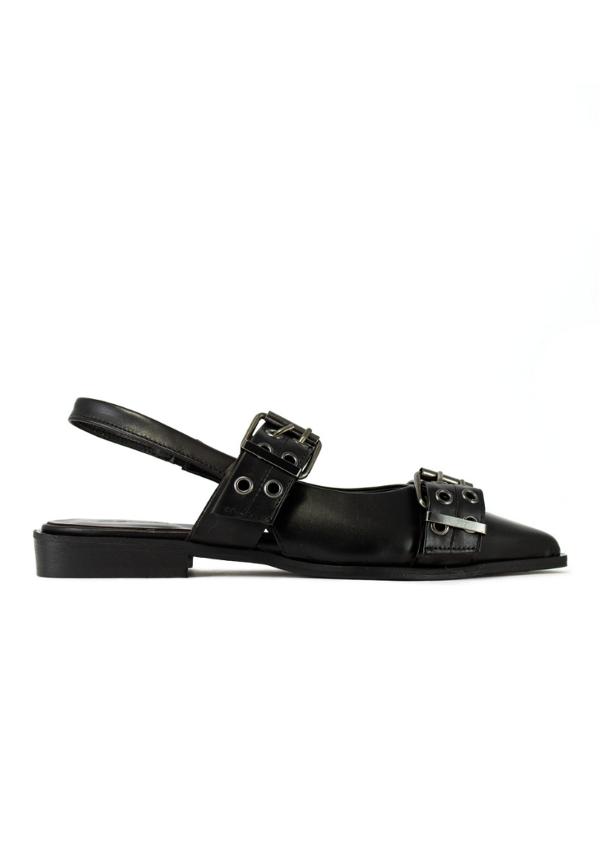 테미칼자투레(TEMY CALZATURE) KBAS3 Primium Cowhide Leather Slingback - Black